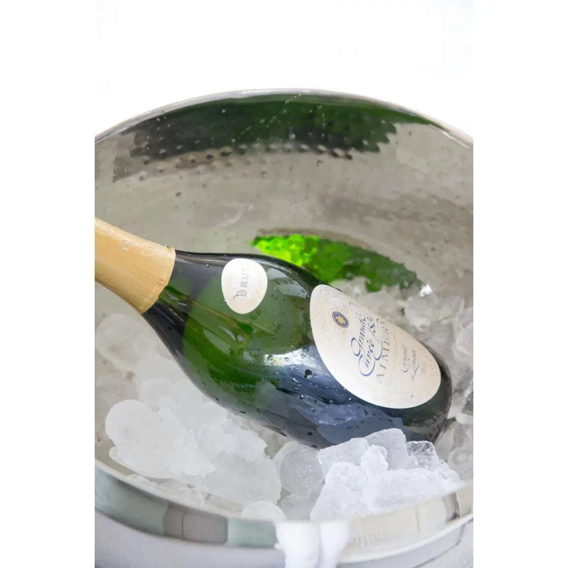 EDZARD refroidisseur / bol Enea, double paroi, acier inoxydable poli brillant, intérieur martelé, ø 35 cm EDZARD-SHOP.com