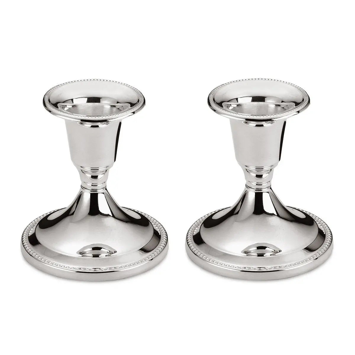 EDZARD set de 2 bougeoirs Perla, hauteur 7 cm, noble argenté, anti-ternissement, pour bougies en bâtonnet EDZARD-SHOP.com