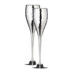 EDZARD set de 2 flûtes à champagne Dodo, martelées, argentées, hauteur 23 cm, contenance 200 ml EDZARD-SHOP.com