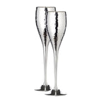 EDZARD set de 2 flûtes à champagne Dodo, martelées, argentées, hauteur 23 cm, contenance 200 ml EDZARD-SHOP.com