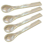EDZARD set de 4 cuillères en nacre cuillères à caviar cuillères à œufs, coins droits, longueur 12 cm EDZARD-SHOP.com