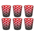 EDZARD set de 6 verres en cristal Dio, rouge, verre taillé à la main, hauteur 10 cm, capacité 0,23 litres EDZARD-SHOP.com