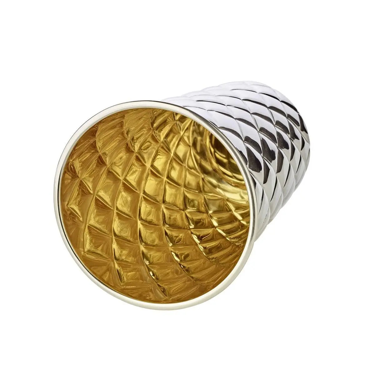 EDZARD tasse en argent Pilar avec motif diamant, argent massif, aspect intérieur or (laiton poli), hauteur 11 cm EDZARD-SHOP.com