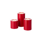 Edzard 3 Set Permanent Candle Cornelius (hauteur 6/8/11 cm, Ø 6 cm), rouge, support d'éclairage à la chaleur 90 ° EDZARD-SHOP.com