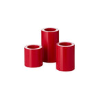 Edzard 3 Set Permanent Candle Cornelius (hauteur 6/8/11 cm, Ø 6 cm), rouge, support d'éclairage à la chaleur 90 ° EDZARD-SHOP.com