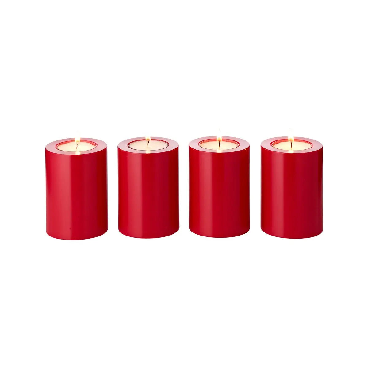 Edzard 4 Set TEA LUMER SUPPORT CORNELIUS ROUGE Ø 6 cm H 8 cm, porte-chauds résistants à la chaleur 90 ° EDZARD-SHOP.com