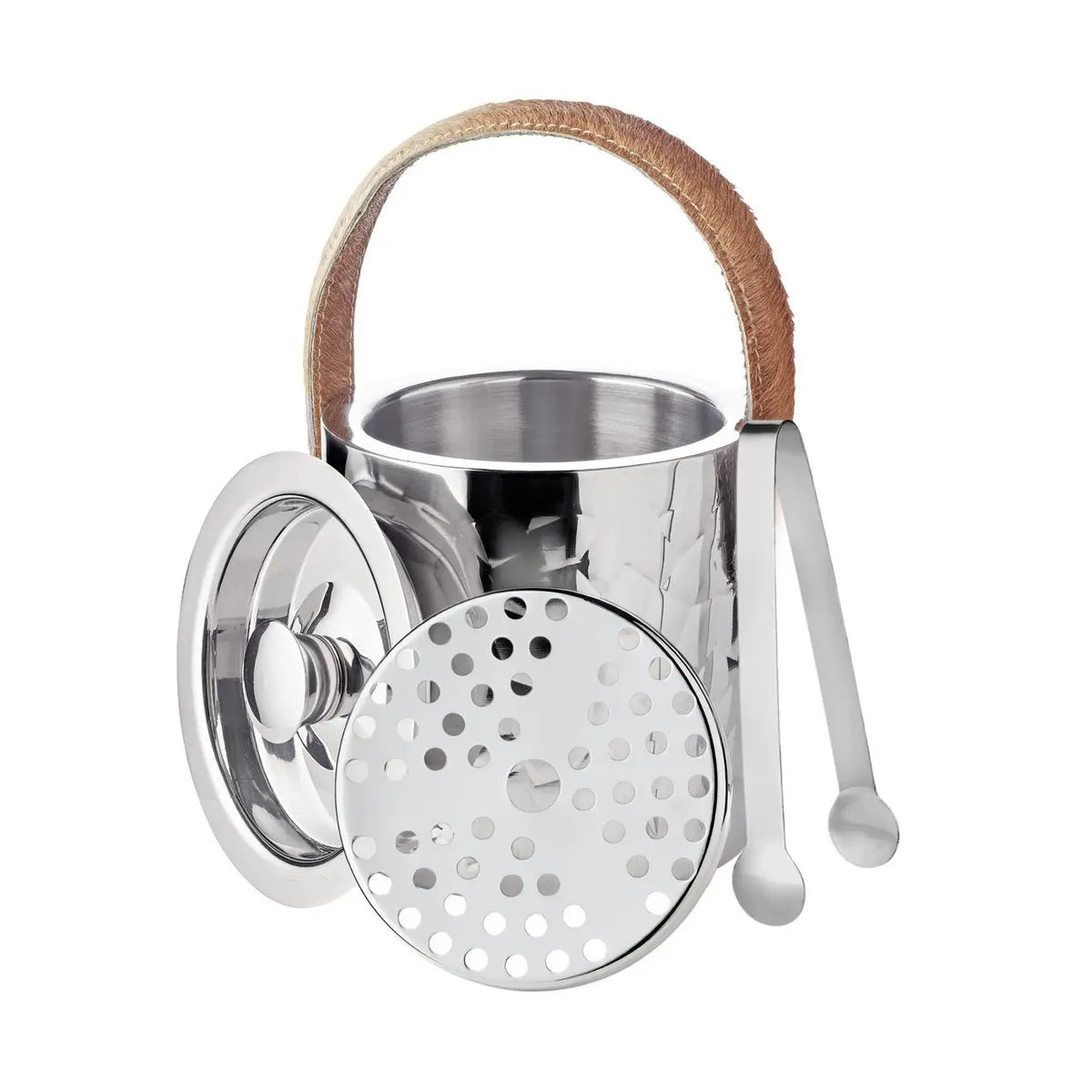 Edzard Eisimer Capri H 17 cm avec couvercle, poignée en cuir, tamis et pinces EDZARD-SHOP.com