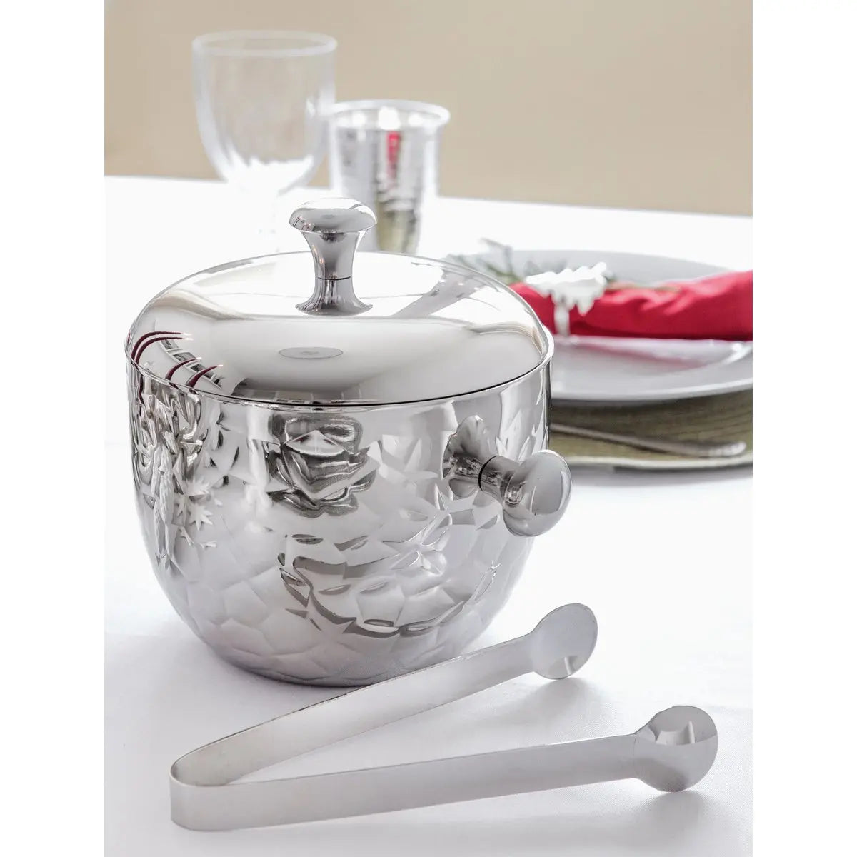 Edzard Eisimer Rico H 18 cm, avec couvercle, tamis et pinces à glace EDZARD-SHOP.com