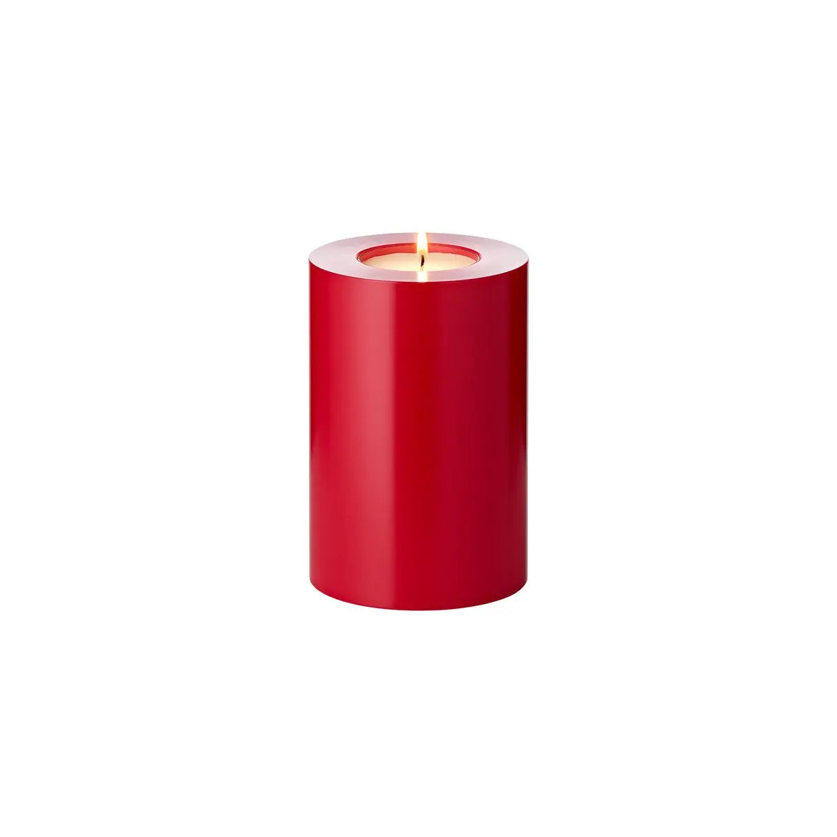 Edzard Permanent Candle Cornelius (hauteur 15 cm, Ø 10 cm) rouge, support de chauffe résistant à la chaleur jusqu'à 90 degrés EDZARD-SHOP.com