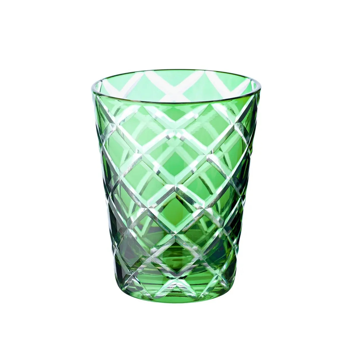 Ensemble de 4 verres en cristal Dio, vert, verre taillé à la main, hauteur 10 cm EDZARD-SHOP.com