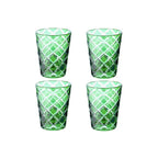 Ensemble de 4 verres en cristal Dio, vert, verre taillé à la main, hauteur 10 cm EDZARD-SHOP.com