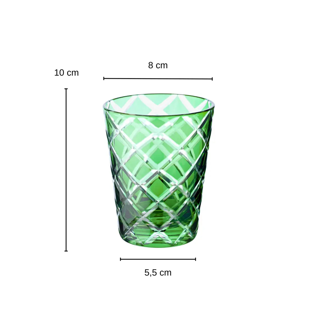 Ensemble de 4 verres en cristal Dio, vert, verre taillé à la main, hauteur 10 cm EDZARD-SHOP.com