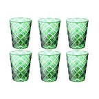 Ensemble de 6 verres en cristal Dio, vert, verre taillé à la main, hauteur 10 cm EDZARD-SHOP.com