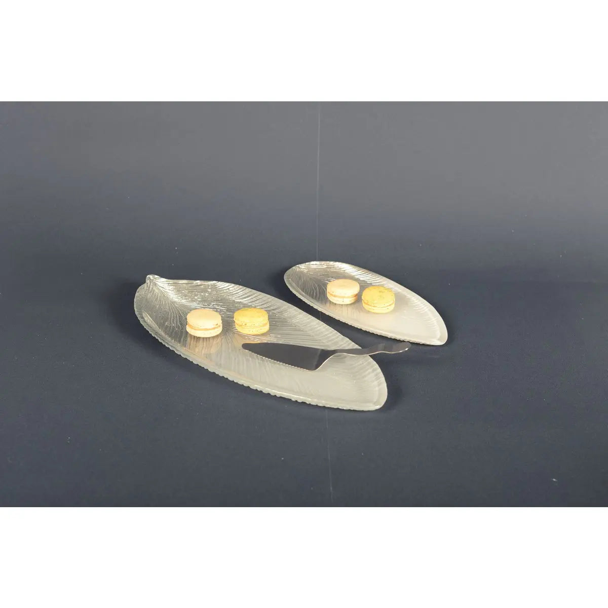 Feuille dégradée argent petit modèle 30x14x2cm AULICA