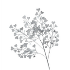 Fleur décorative en forme de coeur argent h90cm AULICA