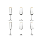 Flûtes à champagne bord doré 210ml - lot de 6 AULICA