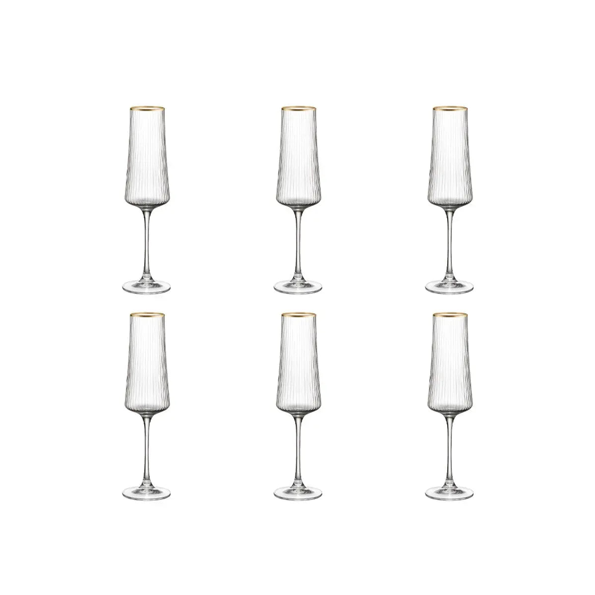 Flûtes à champagne bord doré 210ml - lot de 6 AULICA