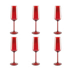 Flûtes à champagne rouge - lot de 6 AULICA