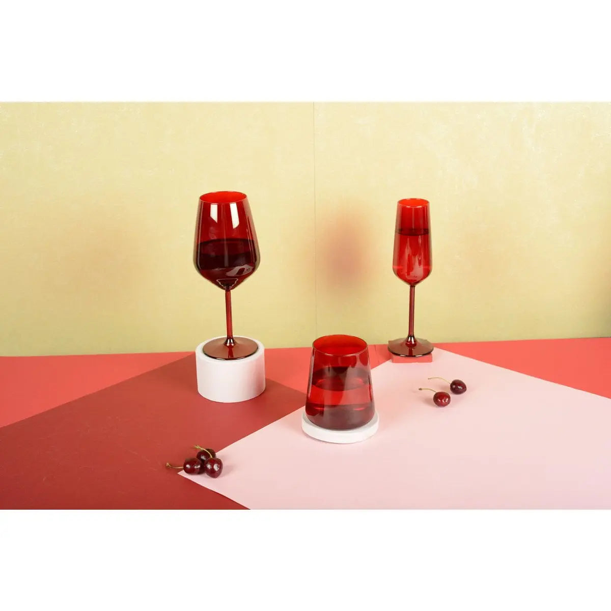 Flûtes à champagne rouge - lot de 6 AULICA