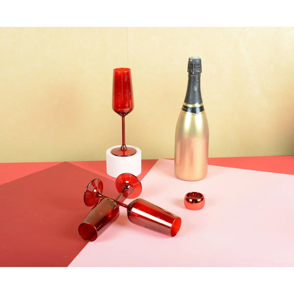Flûtes à champagne rouge - lot de 6 AULICA