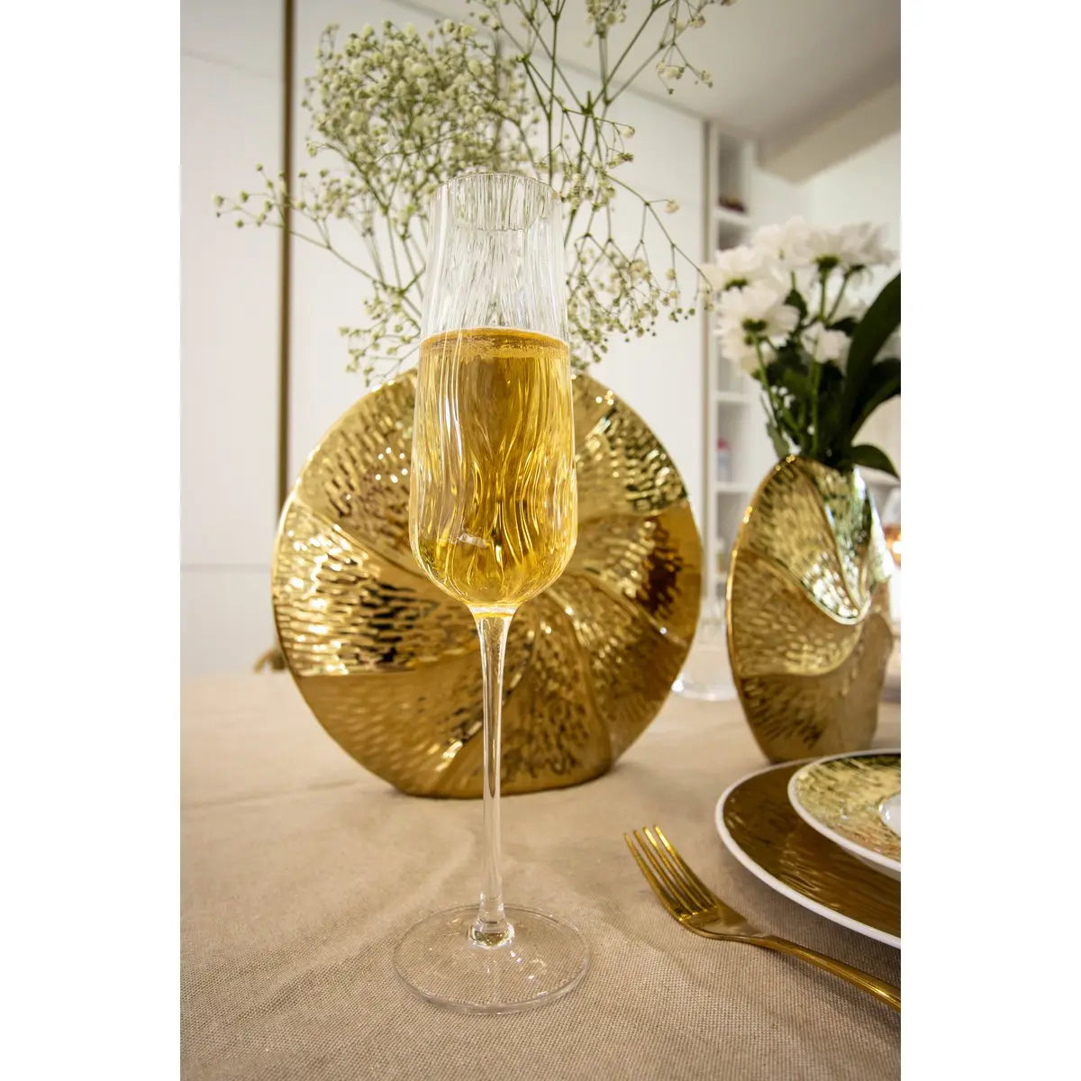Flûtes à champagne vagues - lot de 6 AULICA
