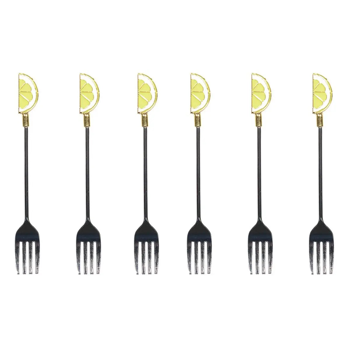 Fourchettes à dessert citron - lot de 6 AULICA