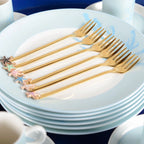 Fourchettes à dessert dorées étoile - lot de 6 AULICA