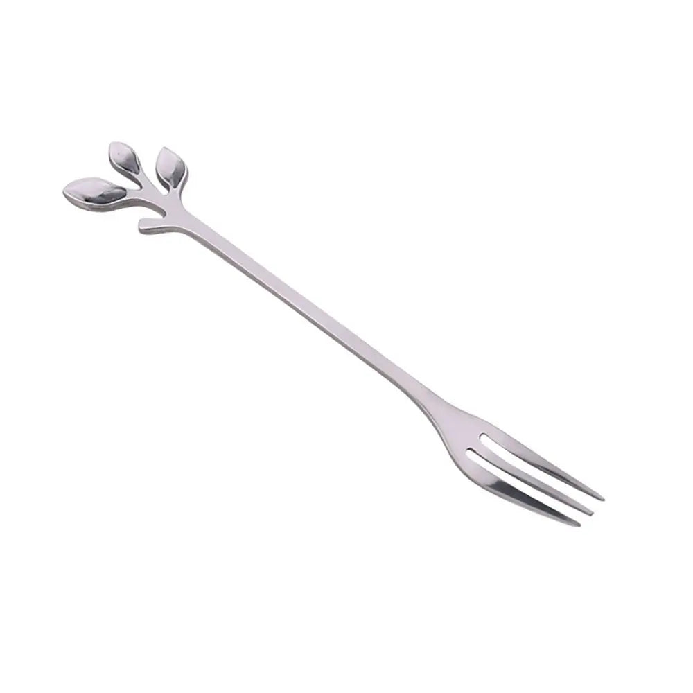 Fourchettes à dessert feuilles assorties argent - lot de 6 AULICA