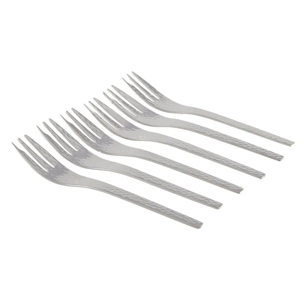 Fourchettes à dessert martelées argent - lot de 6 AULICA