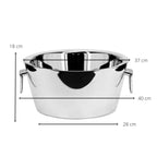 Glacière EDZARD Ontario avec poignées, acier inoxydable poli brillant, double paroi, ø 38 cm, H 18 cm EDZARD-SHOP.com