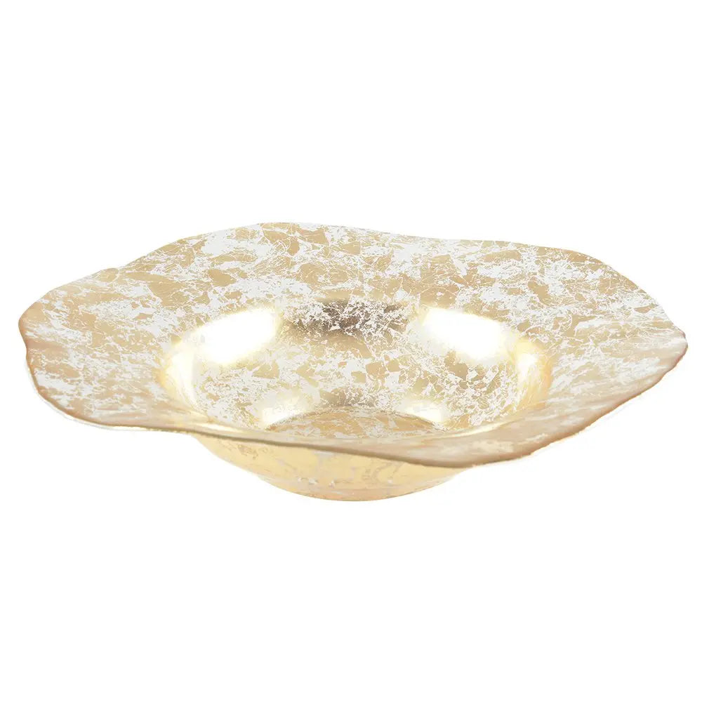 Grande coupe dentelle dorée 42x42x10cm AULICA