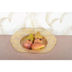 Grande coupe dentelle dorée 42x42x10cm AULICA