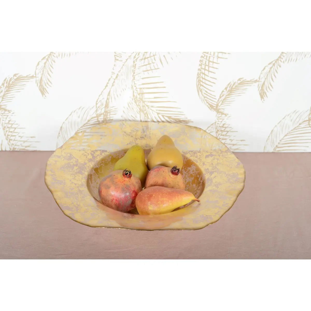Grande coupe dentelle dorée 42x42x10cm AULICA