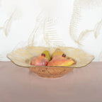 Grande coupe dentelle dorée 42x42x10cm AULICA