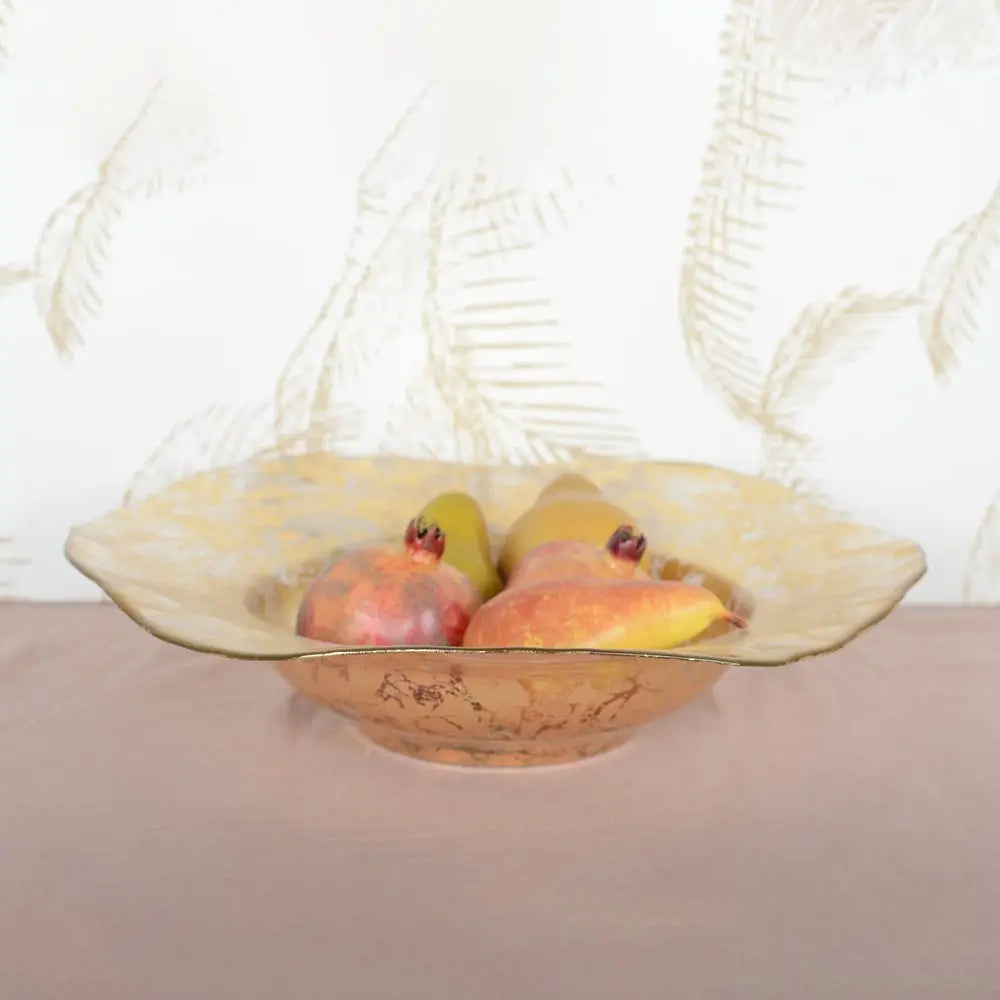 Grande coupe dentelle dorée 42x42x10cm AULICA