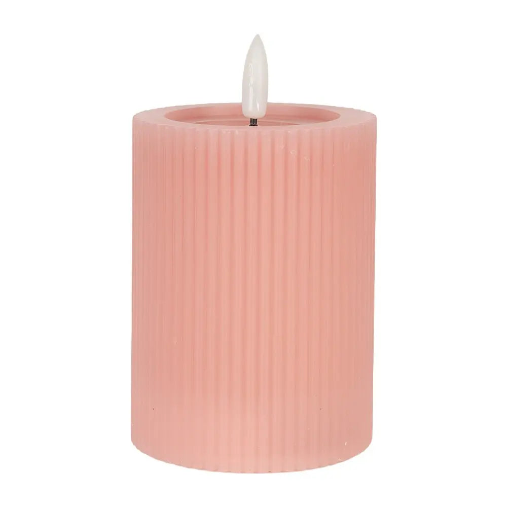 Kaars LED Ø 8x13 cm Roze Cire Clayre & Eef.