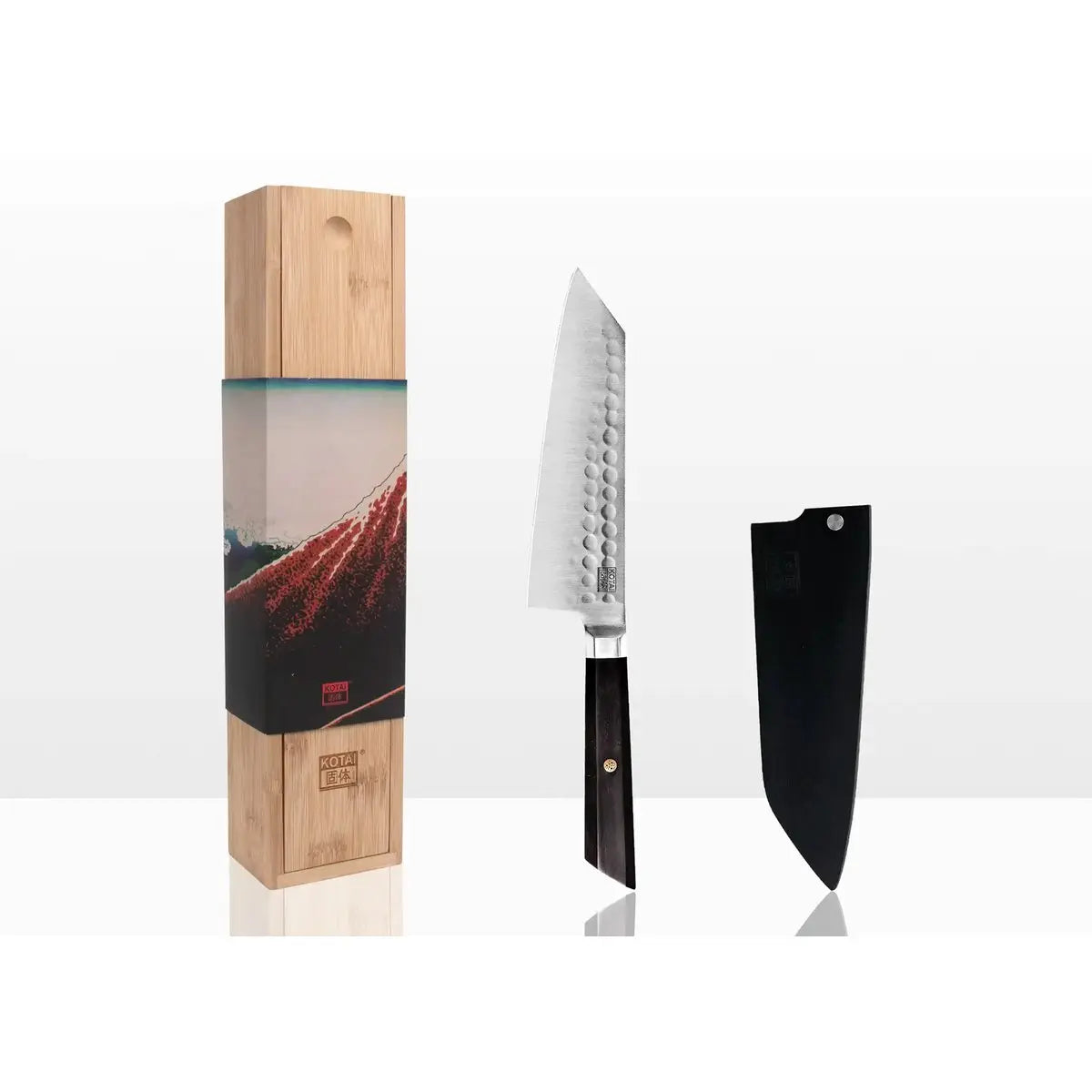 Knife - Bunka Santoku with bamboo Saya and bamboo box - 170 mm blade KOTAI kitchen