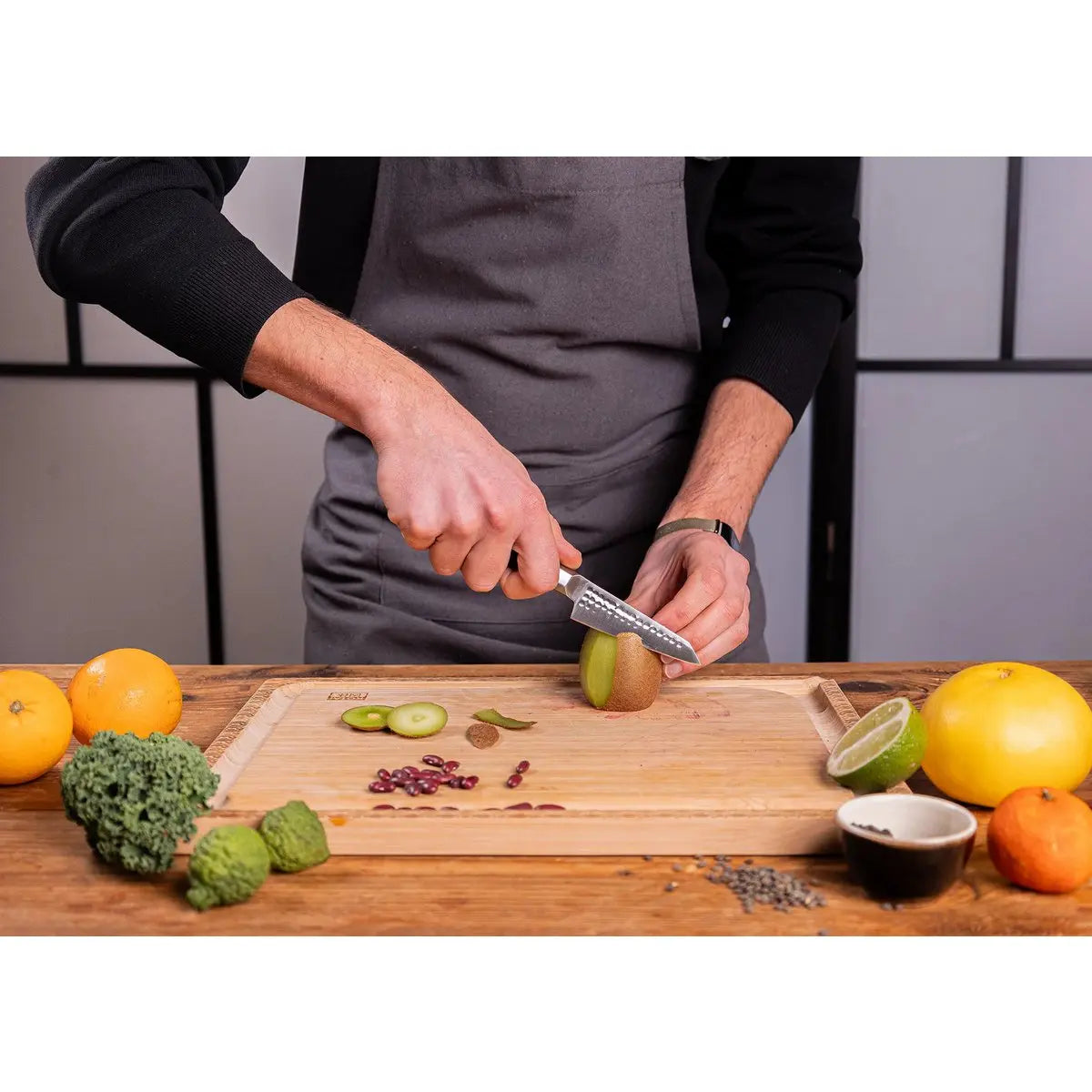 Knife - Bunka paring knife with bamboo Saya and bamboo box - 90 mm blade KOTAI kitchen