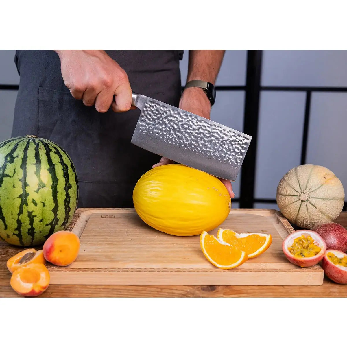 Knife - Cleaver with bamboo Saya and bamboo box - 190 mm blade KOTAI kitchen