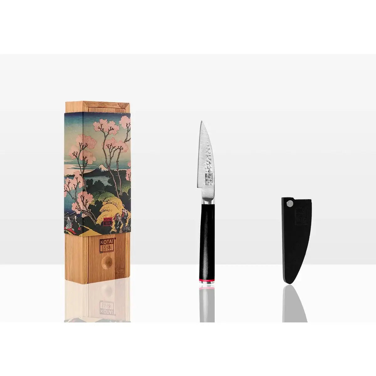 Knife - Paring knife with bamboo Saya and bamboo box - 90 mm blade KOTAI kitchen
