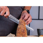Knife - Serrated bread/pastry knife with bamboo Saya and bamboo box - 200 mm blade KOTAI kitchen