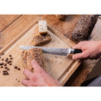 Knife - Serrated bread/pastry knife with bamboo Saya and bamboo box - 200 mm blade KOTAI kitchen