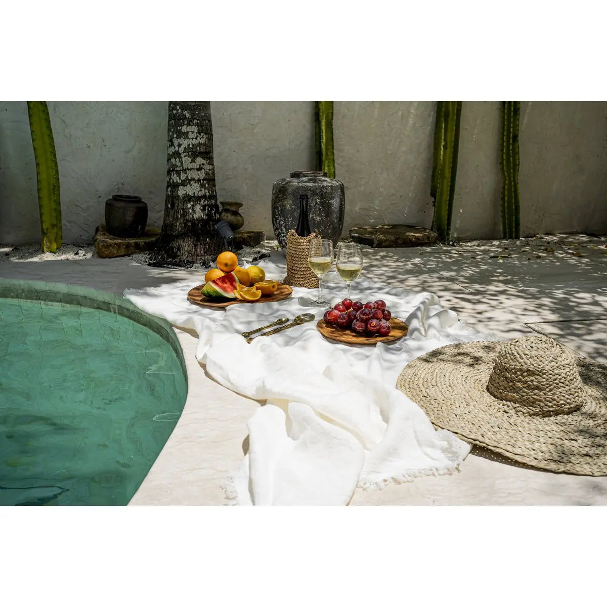 La Nappe en Lin - Blanc - 150x150 Bazar Bizar Living