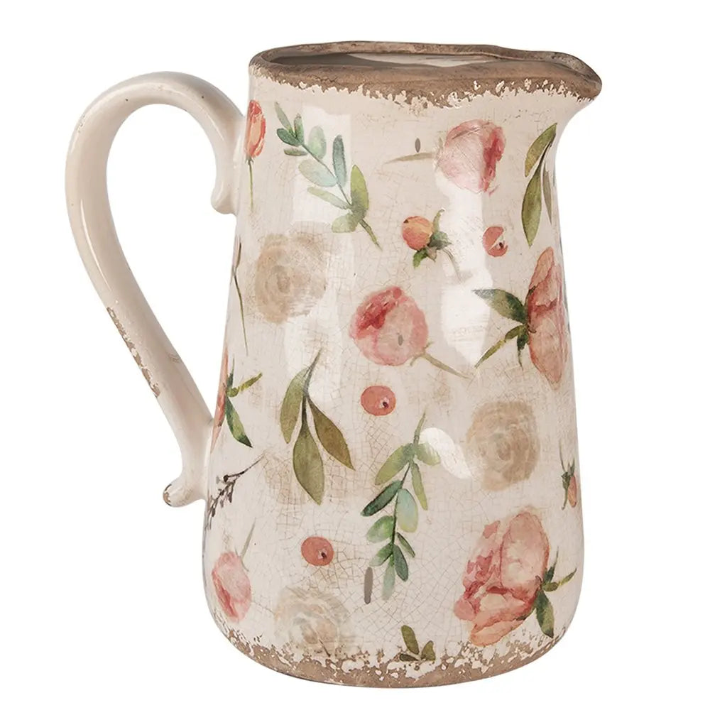 La décoration peut être 21x15x23 cm Puche florale en céramique rose beige Clayre & Eef.
