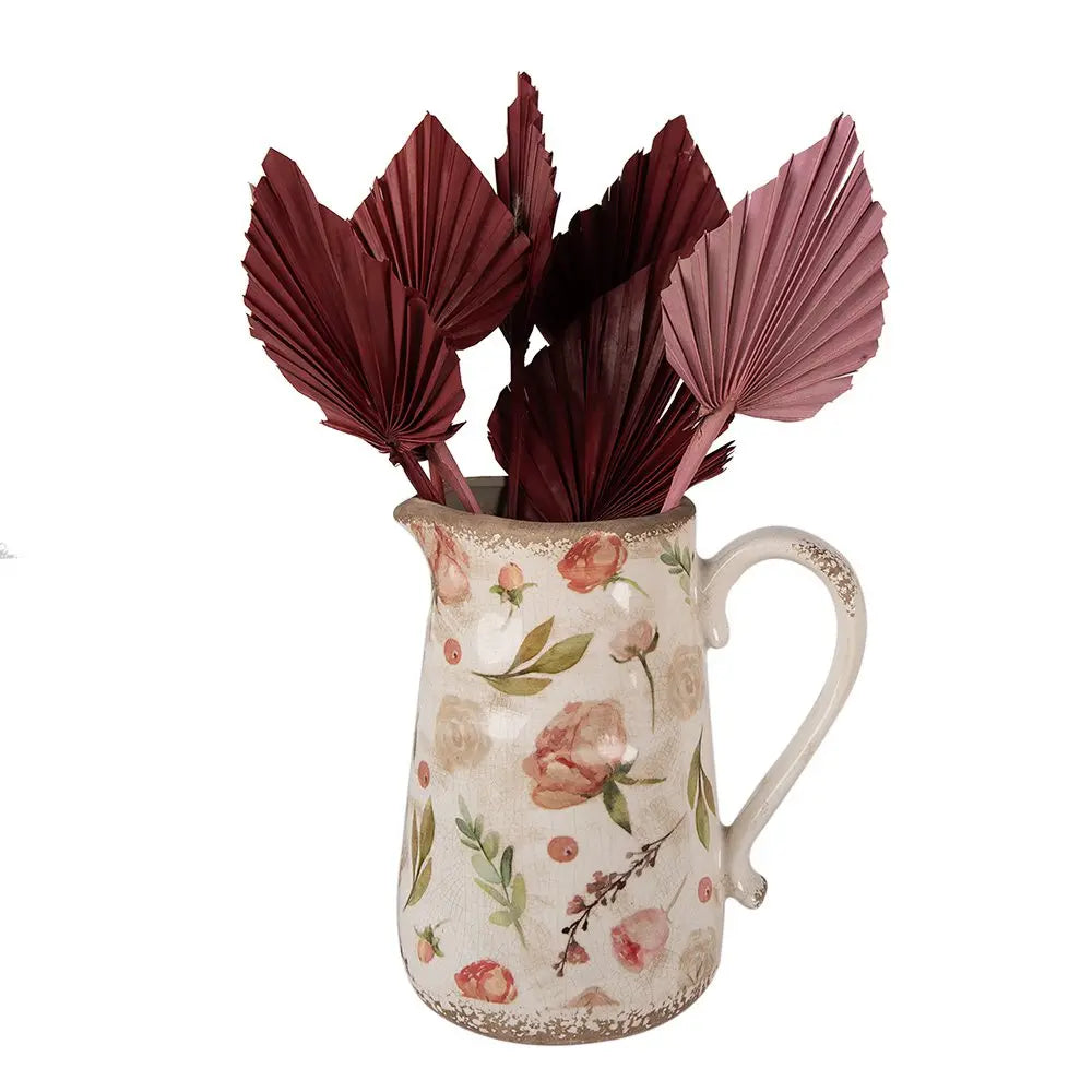 La décoration peut être 21x15x23 cm Puche florale en céramique rose beige Clayre & Eef.