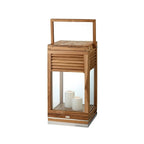 Lantern Vegas (hauteur 60 cm), teck noble, acier inoxydable, nickel brillant - plaqué EDZARD-SHOP.com