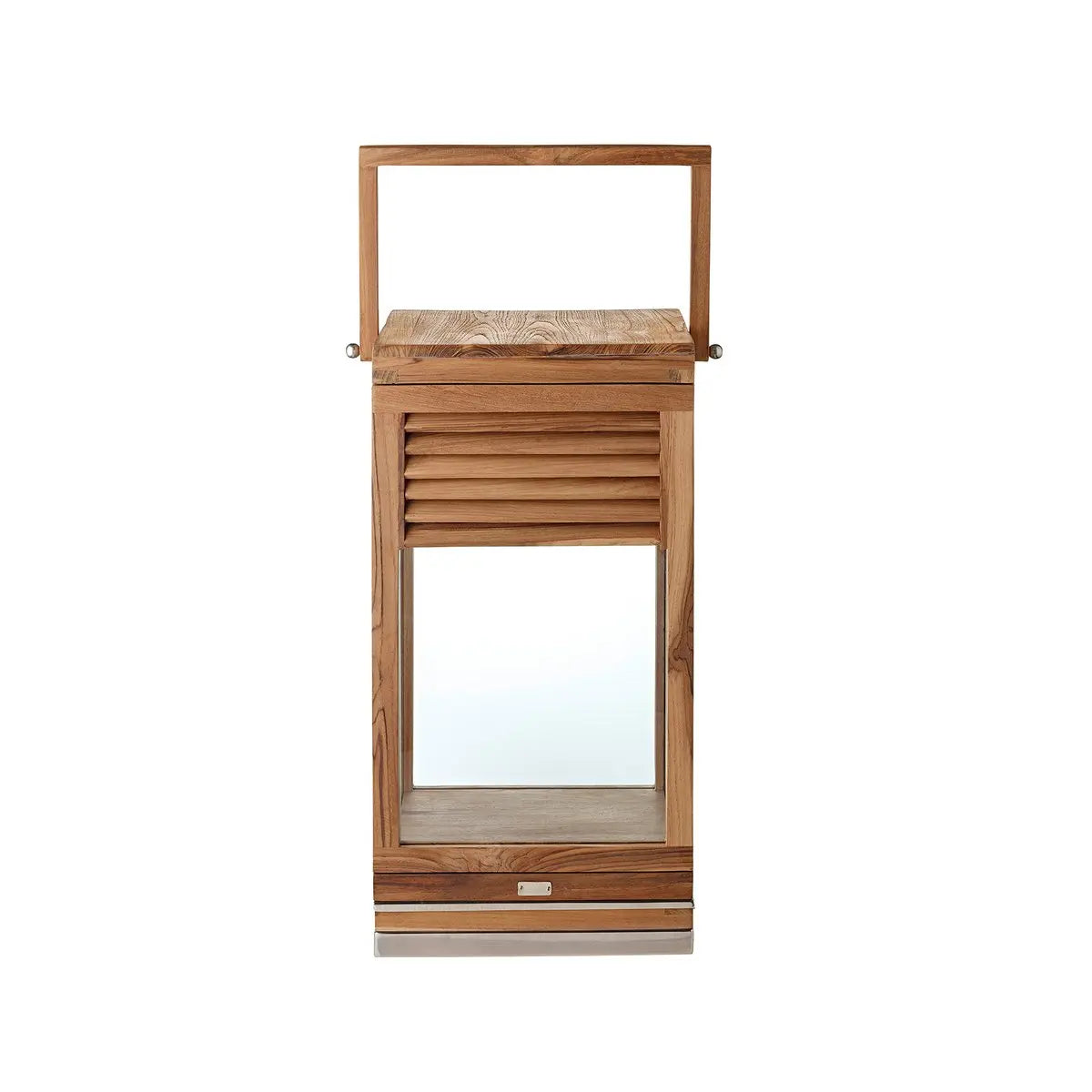 Lantern Vegas (hauteur 60 cm), teck noble, acier inoxydable, nickel brillant - plaqué EDZARD-SHOP.com