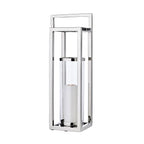 Lanterne EDZARD Manhattan avec poignée, acier inoxydable nickelé brillant, verre intérieur rond, hauteur 79 cm EDZARD-SHOP.com