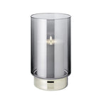 Lanterne Isla (H 21 cm), verre cristal foncé soufflé bouche avec bord platine EDZARD-SHOP.com