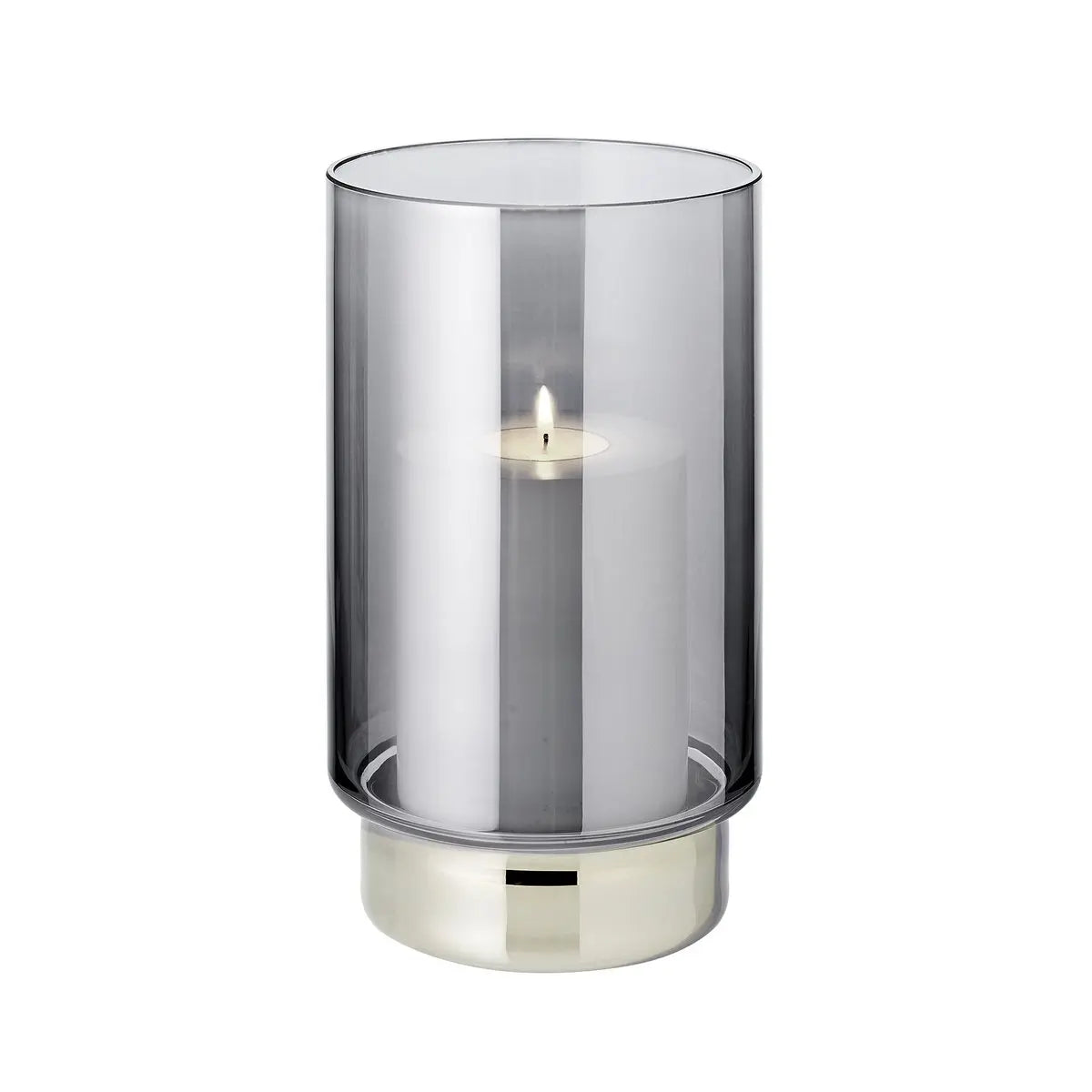 Lanterne Isla (H 21 cm), verre cristal foncé soufflé bouche avec bord platine EDZARD-SHOP.com